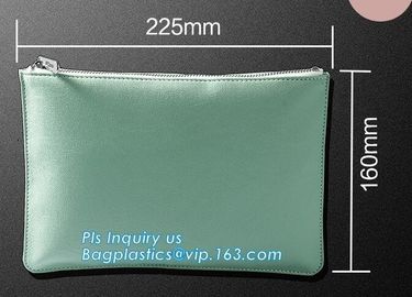 Customized quality PU leather large capacity stationery bag for pen pouch, portable fashion office stationery bling glit