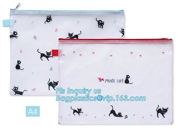 a4 mesh zipper document bag a5 plastic folder for office, Promotional Hot PVC mesh File And Document Bag With Zip Lock