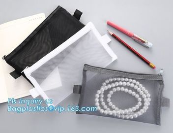 a4 mesh zipper document bag a5 plastic folder for office, Promotional Hot PVC mesh File And Document Bag With Zip Lock