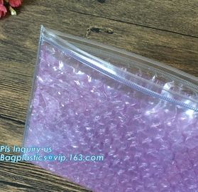 Flat bottom zip lock tin tie food packaging aluminum foil bubble bag, Air Bubble Plastic Packing Bag, Shock Proof Slider