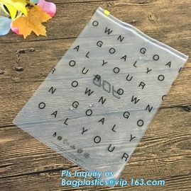EVA clothing bags plastic slider zipper case, Custom printed side guesset foil slider zipper, resealable packaging slide