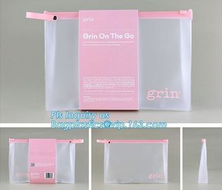 student stationery transparent plastic slider zipper bag, Eco-friendly Slider Zipper Flat Plastic Bag For Document or Sw