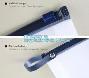 student stationery transparent plastic slider zipper bag, Eco-friendly Slider Zipper Flat Plastic Bag For Document or Sw