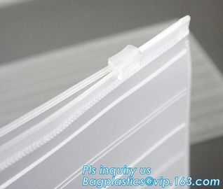 reusable promotional Plastic LDPE slider zipper bags, metallized film bottom loaded slider zipper packaging gloss finish