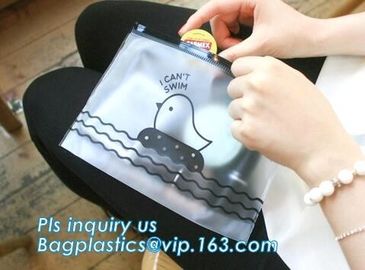 Pouch Bags With Zip,Plastic Zip Resealable Pouch, side gusset bag with top handle and slider zipper, EVA Cosmetic Bag wi