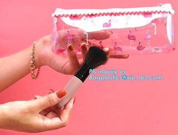 ECO friendly recycled cheap wholesale custom transparent waterproof printed promotion plastic zipper clear pvc cosmetic