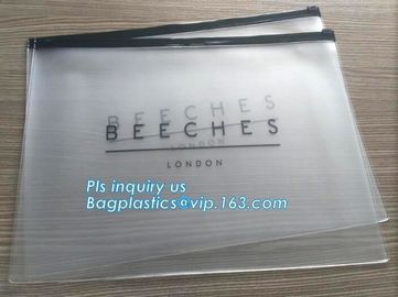 Cosmetic Packaging Customized Clear PVC Travel Slider Bag/Manufacture pvc packaging bag,packaging pvc bag, slider zipper