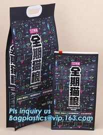 cat litter bags Reclosable Flat Bottom bags Fish Feed Packaging Bag Feed Packaging Bag treat pouch, slider lock zipper