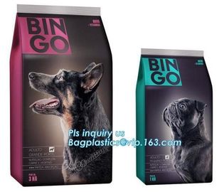 Stand Up Dog Food Feed Packaging Bag With Tear Off Slider Seal, Top Slider Zip lockk Plastic Dog Treats Plastic Packaging