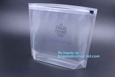 metal packaging slider zipper bag, Slider Zipper PVC Pouch Clear Vinyl PVC Zip lockk Bag, polyvinyl chloride material plas