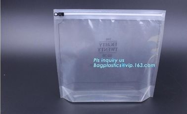 metal packaging slider zipper bag, Slider Zipper PVC Pouch Clear Vinyl PVC Zip lockk Bag, polyvinyl chloride material plas