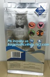 slider zipper flat bottom pet food bag , 5kg large quad seal pouch , plastic dog food packaging, slider Zip lockk big pet