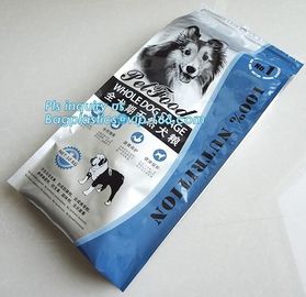 Slider Zipper Large Plastic Animal Pet Food Packaging Bag With Print, side gusset slider 15 kg pet food bag with slider