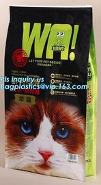 Resealable Bottom Gusset Plastic Animal Feed Pet Dog Food Packaging Bag, Slider Zipper Top Side Gusseted Pet Food Packag