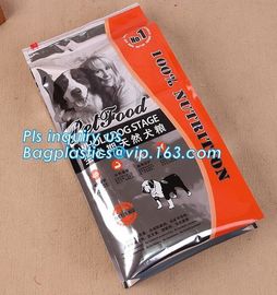 Slider zipper quad seal bag 10kg pet food bag, Tin Tie Flat Bottom Coffee Bean Bag / Aluminum Foil Side Gusset Quad Seal