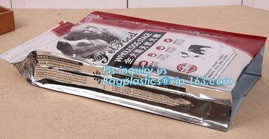 Aluminium Foil Laminate Fish Food ,Dog Food , Animal Feeds Packaging Bag, dog food packaging bag with slider and flat bo