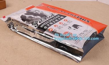 Aluminium Foil Laminate Fish Food ,Dog Food , Animal Feeds Packaging Bag, dog food packaging bag with slider and flat bo