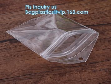 Cosmetic Zip lockk clear bubble bags/Hot sale Slider Zipper Bag, slider hook hanging zipper bag, Slider Zipper PVC Pencil