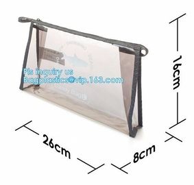 grip slider bags, Stand Up Cosmetic Pouch with Slider Zipper Closure, PVC HEAT SEALED BAG WITH SLIDER ZIPPER