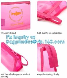 grip slider bags, Stand Up Cosmetic Pouch with Slider Zipper Closure, PVC HEAT SEALED BAG WITH SLIDER ZIPPER