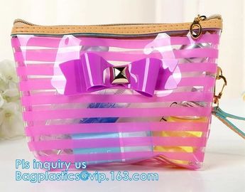 Holographic Vinyl Film Hologram Bag With Slider Zip, Pvc Holographic Cosmetics Bag, Plastic Zipper Bag/eva zipper bag wi