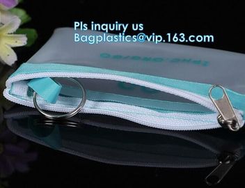 Bikini Plastic Packaging Clear PVC Swimwear Wet Packaging Bag With Zipper, stand up slider Zip lockk bag for underwear bik