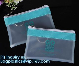 Bikini Plastic Packaging Clear PVC Swimwear Wet Packaging Bag With Zipper, stand up slider Zip lockk bag for underwear bik