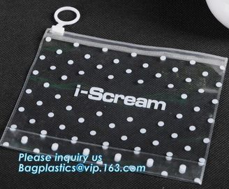 Zipper Pouch Plastic Cosmetic Bag Pouch Vinyl Slider Zipper Bag, travel plain toiletry cosmetic bag, Zipper MakeUp Pouch