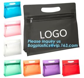 Cosmetics packaging bags With Slider Zipper Top, vinyl pvc packaging bag with slider zipper, Promotional Clear Vinyl Zip