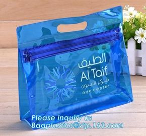 Cosmetics packaging bags With Slider Zipper Top, vinyl pvc packaging bag with slider zipper, Promotional Clear Vinyl Zip