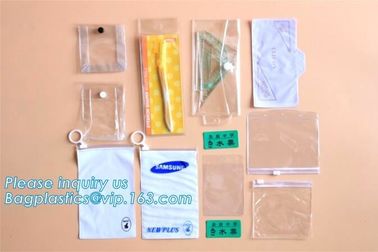 oxo biodegradable clear pvc slider zip bags, stationery handle bags with slider zipper, PU Clear EVA cosmetic Zipper Bag