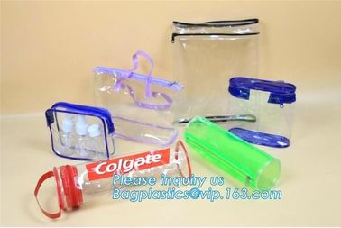 Swimwear toiletry PVC Vinyl Bag With Slider Zip lockk, Slider zipper Clear pvc bag for package Vinyl, snap button PVC EVA