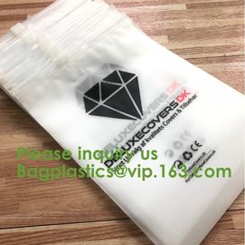 custom pink/white/black logo Reclosable slider Plastic Bags zipper garment packaging poly bag, PVC Plastic Slider Zipper