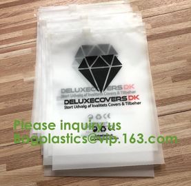 custom pink/white/black logo Reclosable slider Plastic Bags zipper garment packaging poly bag, PVC Plastic Slider Zipper