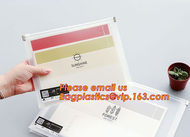 hot selling cheap A4, A5, A6, B5 transparent plastic pe zip lock files bag /zip wallet with printing