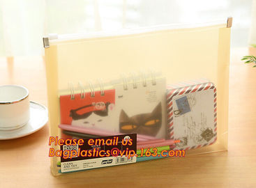 Cheap promotional clear zip lock waterproofe plastic pvc zipper file folder bag