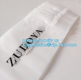 printing waterproof frosted pvc plastic bra bag,vinyl EVA PVC travel apparel package storage bag zip slider with string