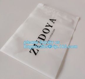 printing waterproof frosted pvc plastic bra bag,vinyl EVA PVC travel apparel package storage bag zip slider with string