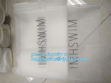 printing waterproof frosted pvc plastic bra bag,vinyl EVA PVC travel apparel package storage bag zip slider with string