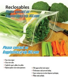 Food Vegetable Storage Bag Airtight Zip Lock Bags, Clear Zip Lock Bags Zipper Poly Bags with Rectangle Unilateral 0.03 m