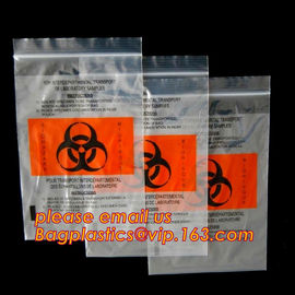 Biohazard LDPE lab specimen zipper bag customized Printing medicine bags, Pathology Specimen Medical Zipper Bag With Pri