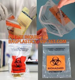 autoclavable biohazard bags high quality zipper bag, lab specimen zipper bag customized Printing medicine bags, lab bags