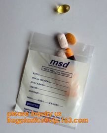 Eco friendly biohazard medicine Zip lockk bag, FDA LDPE Materials Medical using Zipper Bags Plastic Zip lock bags with own