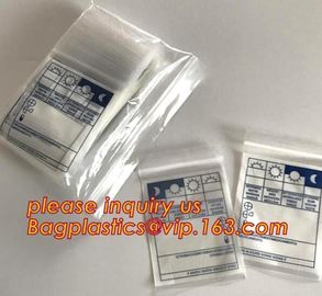 Eco friendly biohazard medicine Zip lockk bag, FDA LDPE Materials Medical using Zipper Bags Plastic Zip lock bags with own