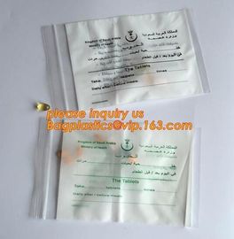 Eco friendly biohazard medicine Zip lockk bag, FDA LDPE Materials Medical using Zipper Bags Plastic Zip lock bags with own