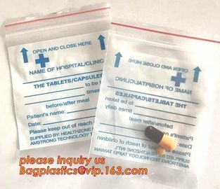 Medical Zipper Bag/LDPE Medical zipper bag/Medicine zipper Bag, writable medical Zip lockk pills capsule packaging bag zip