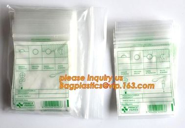 medical packaging plastic sterilized medical Zip lockk bag, block writable zip lock drug medical envelope bags, packaging