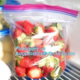 PE Double zipper seal food storage fresh-keeping bags, custom double tracking Zip lockk bag, Double track plastic moisture