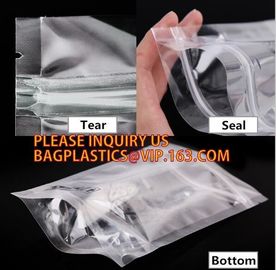 Self Resealable Poly pe clear zipper bag Plastic Polythene zip lock bag, Plastic Bag Stand Up Pouch Zip Lock Bag For Sna