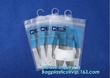 Hook Top zip plastic bag food packaging/ 3 side seal zipper bag/ stand up pouch Zip lockk bag for meat,pork,beef,sea food